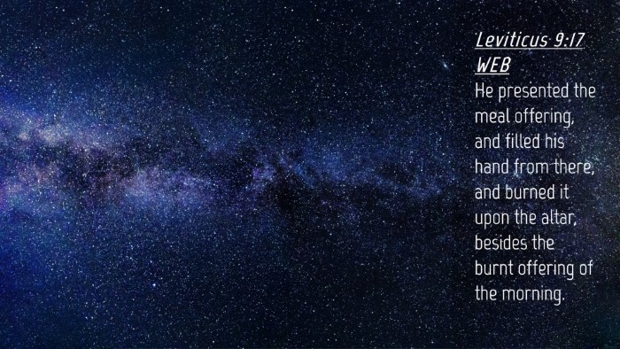Picture 04 - Leviticus 9:17 WEB Desktop Wallpaper - He presented the meal offering, and filled his - Desktop Bible Verse Wallpaper