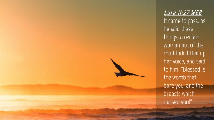 Picture 04 - Luke 11:27 WEB Desktop Wallpaper - It came to pass, as he said these things, a - Desktop Bible Verse Wallpaper