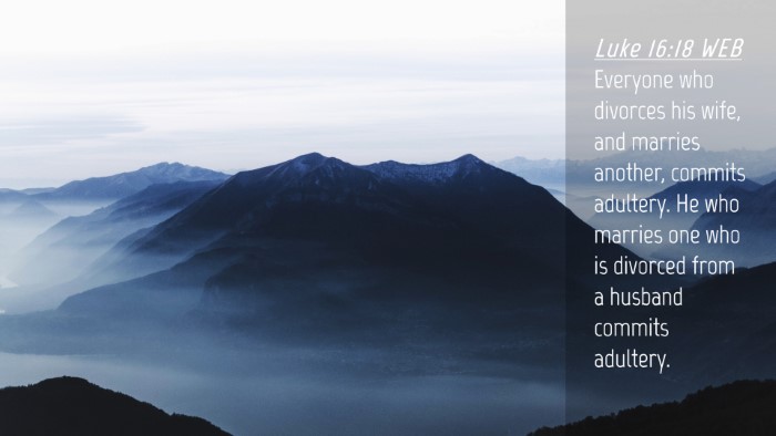 Picture 04 - Luke 16:18 WEB Desktop Wallpaper - Everyone who divorces his wife, and marries - Desktop Bible Verse Wallpaper