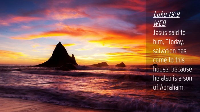 Picture 04 - Luke 19:9 WEB Desktop Wallpaper - Jesus said to him, 