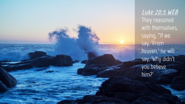 Picture 04 - Luke 20:5 WEB Desktop Wallpaper - They reasoned with themselves, saying, 