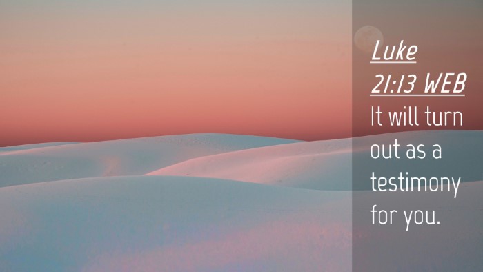Picture 04 - Luke 21:13 WEB Desktop Wallpaper - It will turn out as a testimony for - Desktop Bible Verse Wallpaper