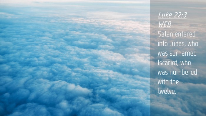 Picture 04 - Luke 22:3 WEB Desktop Wallpaper - Satan entered into Judas, who was surnamed - Desktop Bible Verse Wallpaper