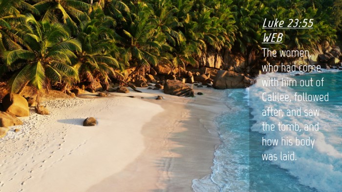 Picture 04 - Luke 23:55 WEB Desktop Wallpaper - The women, who had come with him out of Galilee, - Desktop Bible Verse Wallpaper