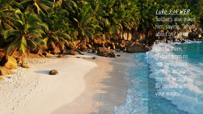 Picture 04 - Luke 3:14 WEB Desktop Wallpaper - Soldiers also asked him, saying, 