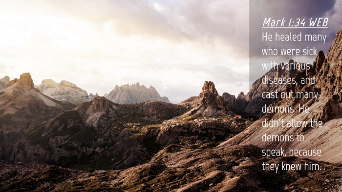 Picture 04 - Mark 1:34 WEB Desktop Wallpaper - He healed many who were sick with various - Desktop Bible Verse Wallpaper