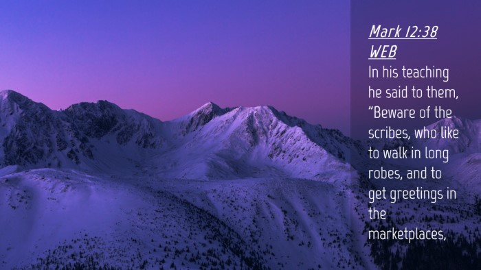 Picture 04 - Mark 12:38 WEB Desktop Wallpaper - In his teaching he said to them, 