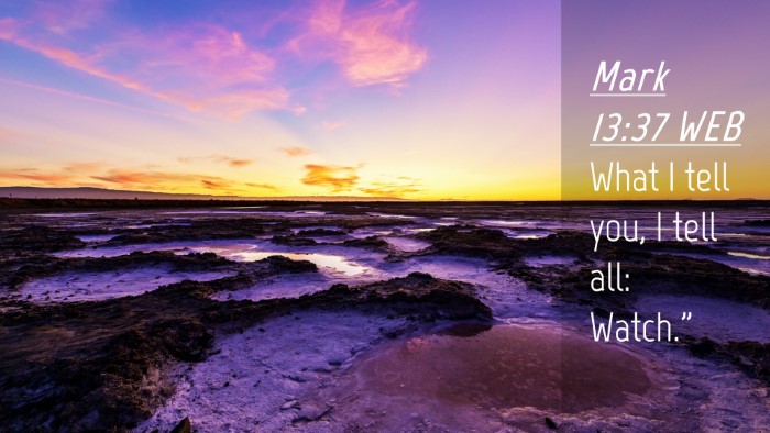 Picture 04 - Mark 13:37 WEB Desktop Wallpaper - What I tell you, I tell all: - Desktop Bible Verse Wallpaper
