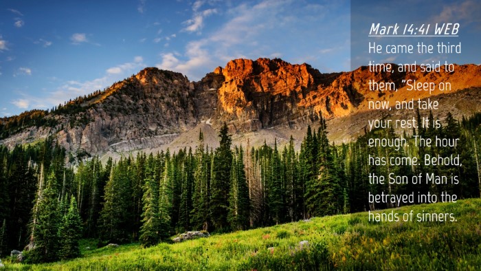 Picture 04 - Mark 14:41 WEB Desktop Wallpaper - He came the third time, and said to them, 