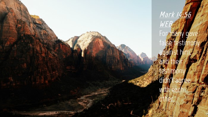 Picture 04 - Mark 14:56 WEB Desktop Wallpaper - For many gave false testimony against him, and - Desktop Bible Verse Wallpaper