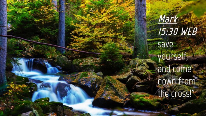 Picture 04 - Mark 15:30 WEB Desktop Wallpaper - save yourself, and come down from the - Desktop Bible Verse Wallpaper