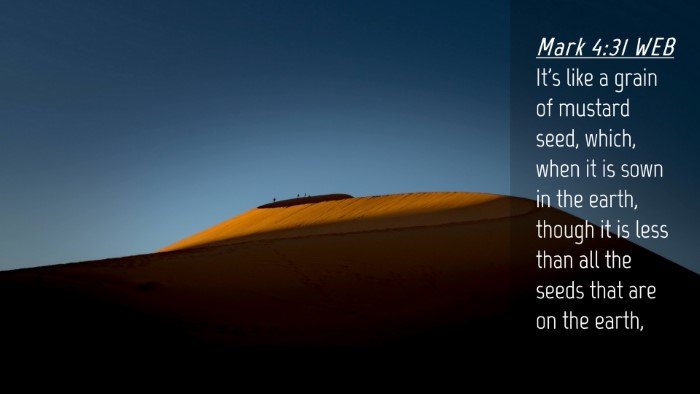 Picture 04 - Mark 4:31 WEB Desktop Wallpaper - It's like a grain of mustard seed, which, when it - Desktop Bible Verse Wallpaper