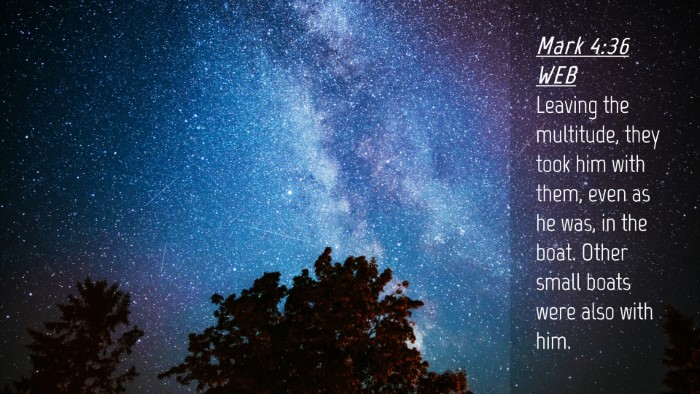 Picture 04 - Mark 4:36 WEB Desktop Wallpaper - Leaving the multitude, they took him with them, - Desktop Bible Verse Wallpaper