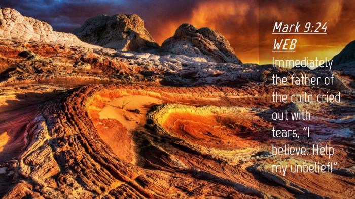 Picture 04 - Mark 9:24 WEB Desktop Wallpaper - Immediately the father of the child cried out - Desktop Bible Verse Wallpaper