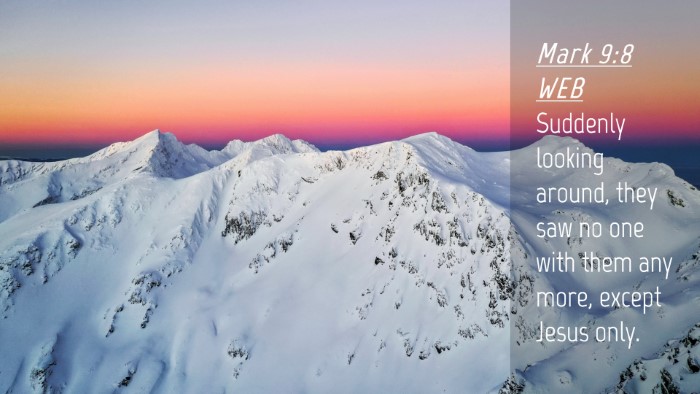 Picture 04 - Mark 9:8 WEB Desktop Wallpaper - Suddenly looking around, they saw no one with - Desktop Bible Verse Wallpaper