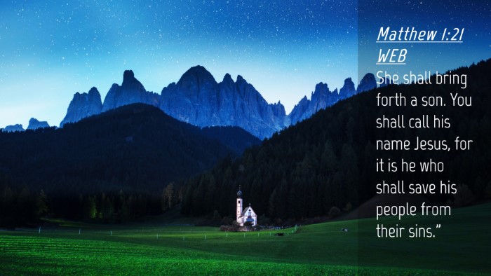 Picture 04 - Matthew 1:21 WEB Desktop Wallpaper - She shall bring forth a son. You shall call his - Desktop Bible Verse Wallpaper