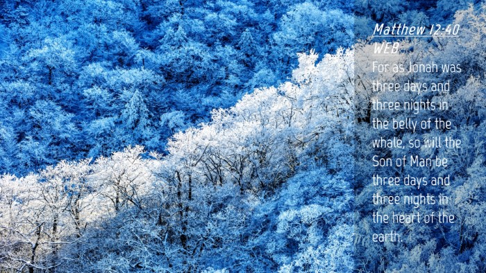 Picture 04 - Matthew 12:40 WEB Desktop Wallpaper - For as Jonah was three days and three nights in - Desktop Bible Verse Wallpaper