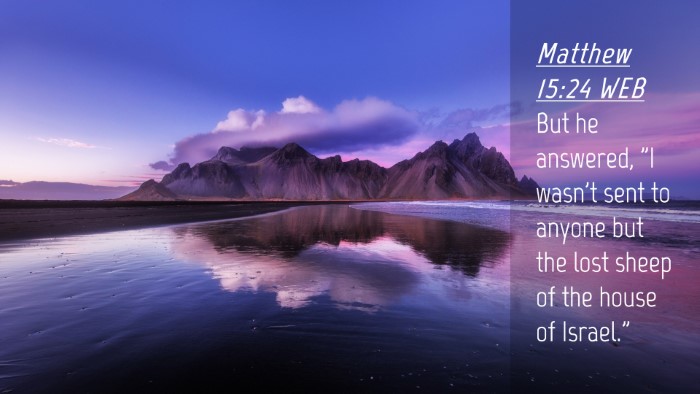 Picture 04 - Matthew 15:24 WEB Desktop Wallpaper - But he answered, 