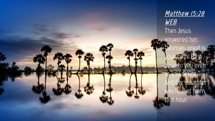 Picture 04 - Matthew 15:28 WEB Desktop Wallpaper - Then Jesus answered her, 
