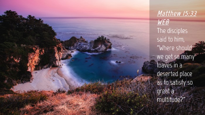 Picture 04 - Matthew 15:33 WEB Desktop Wallpaper - The disciples said to him, 