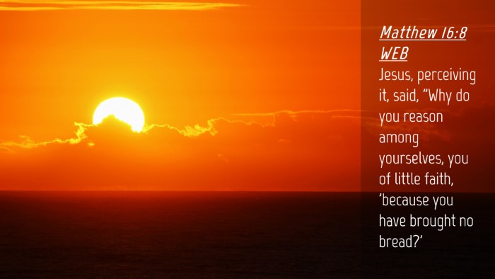 Picture 04 - Matthew 16:8 WEB Desktop Wallpaper - Jesus, perceiving it, said, 