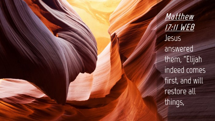 Picture 04 - Matthew 17:11 WEB Desktop Wallpaper - Jesus answered them, 