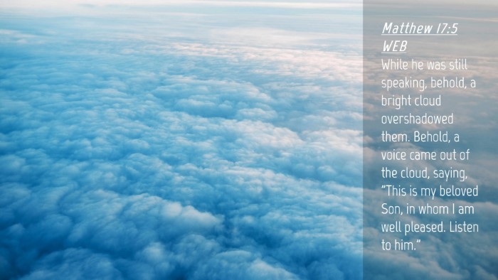 Picture 04 - Matthew 17:5 WEB Desktop Wallpaper - While he was still speaking, behold, a bright - Desktop Bible Verse Wallpaper