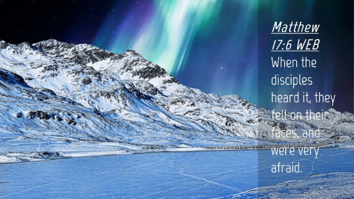 Picture 04 - Matthew 17:6 WEB Desktop Wallpaper - When the disciples heard it, they fell on their - Desktop Bible Verse Wallpaper