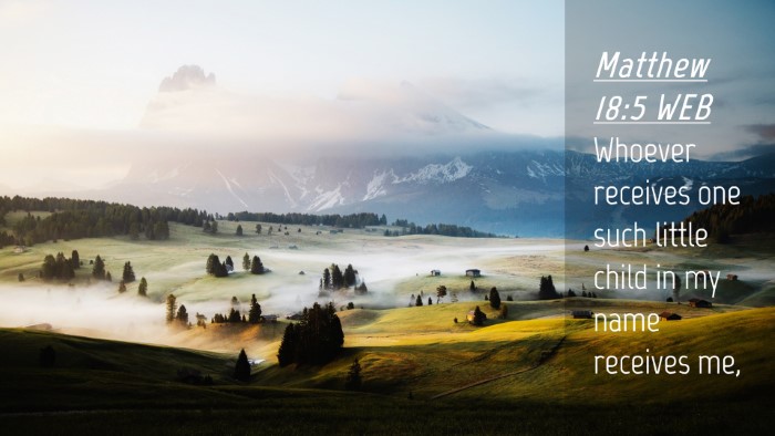 Picture 04 - Matthew 18:5 WEB Desktop Wallpaper - Whoever receives one such little child in my name - Desktop Bible Verse Wallpaper