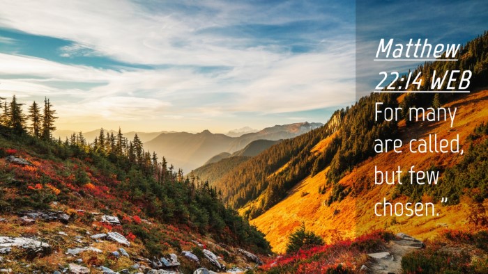 Picture 04 - Matthew 22:14 WEB Desktop Wallpaper - For many are called, but few - Desktop Bible Verse Wallpaper