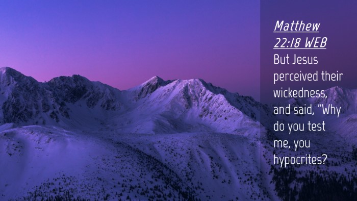 Picture 04 - Matthew 22:18 WEB Desktop Wallpaper - But Jesus perceived their wickedness, and said, - Desktop Bible Verse Wallpaper