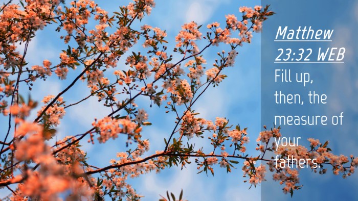 Picture 04 - Matthew 23:32 WEB Desktop Wallpaper - Fill up, then, the measure of your - Desktop Bible Verse Wallpaper