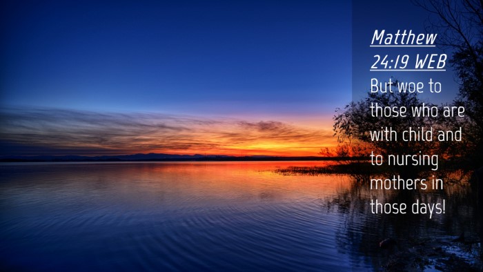 Picture 04 - Matthew 24:19 WEB Desktop Wallpaper - But woe to those who are with child and to - Desktop Bible Verse Wallpaper