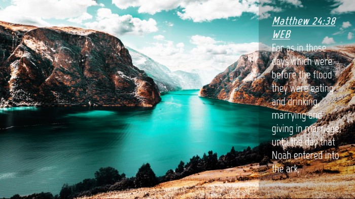 Picture 04 - Matthew 24:38 WEB Desktop Wallpaper - For as in those days which were before the flood - Desktop Bible Verse Wallpaper