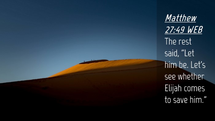 Picture 04 - Matthew 27:49 WEB Desktop Wallpaper - The rest said, 