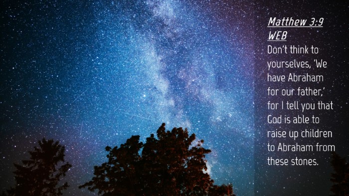 Picture 04 - Matthew 3:9 WEB Desktop Wallpaper - Don't think to yourselves, 'We have Abraham for - Desktop Bible Verse Wallpaper