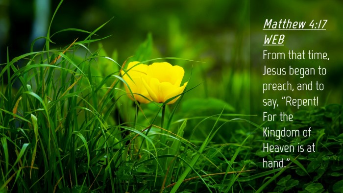 Picture 04 - Matthew 4:17 WEB Desktop Wallpaper - From that time, Jesus began to preach, and to - Desktop Bible Verse Wallpaper