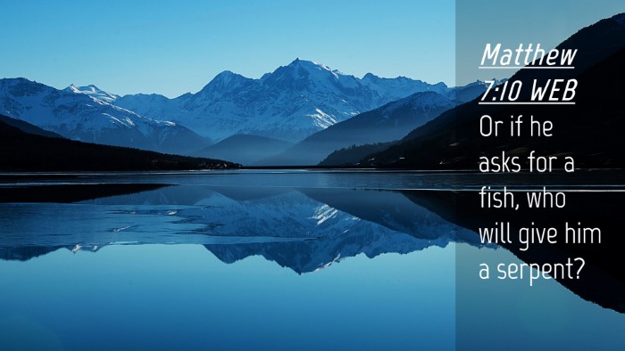 Picture 04 - Matthew 7:10 WEB Desktop Wallpaper - Or if he asks for a fish, who will give him a - Desktop Bible Verse Wallpaper