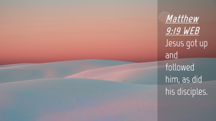 Picture 04 - Matthew 9:19 WEB Desktop Wallpaper - Jesus got up and followed him, as did his - Desktop Bible Verse Wallpaper