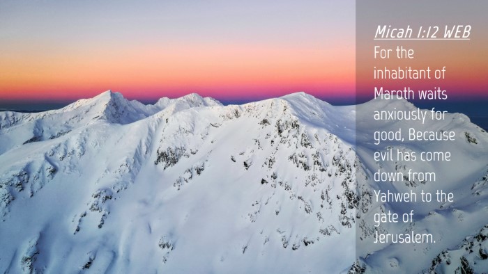 Picture 04 - Micah 1:12 WEB Desktop Wallpaper - For the inhabitant of Maroth waits anxiously for - Desktop Bible Verse Wallpaper