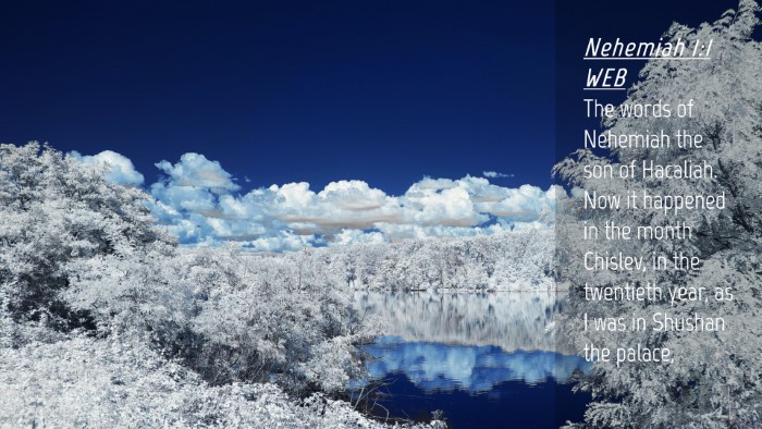 Picture 04 - Nehemiah 1:1 WEB Desktop Wallpaper - The words of Nehemiah the son of Hacaliah. Now it - Desktop Bible Verse Wallpaper