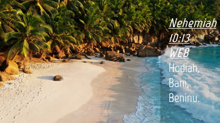 Picture 04 - Nehemiah 10:13 WEB Desktop Wallpaper - Hodiah, Bani, - Desktop Bible Verse Wallpaper