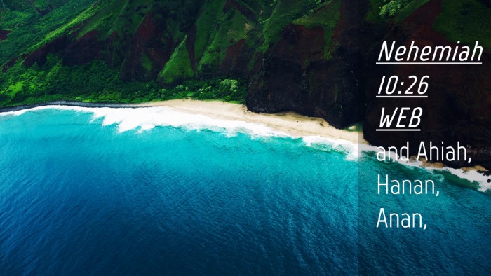 Picture 04 - Nehemiah 10:26 WEB Desktop Wallpaper - and Ahiah, Hanan, - Desktop Bible Verse Wallpaper