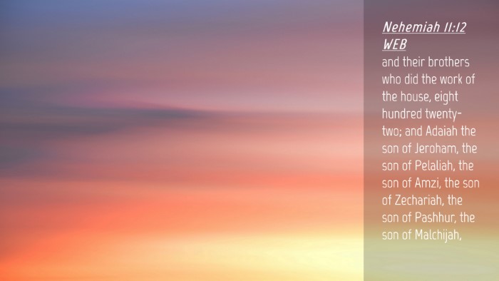 Picture 04 - Nehemiah 11:12 WEB Desktop Wallpaper - and their brothers who did the work of the house, - Desktop Bible Verse Wallpaper