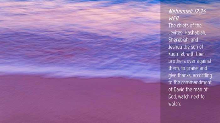 Picture 04 - Nehemiah 12:24 WEB Desktop Wallpaper - The chiefs of the Levites: Hashabiah, Sherebiah, - Desktop Bible Verse Wallpaper
