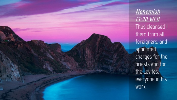 Picture 04 - Nehemiah 13:30 WEB Desktop Wallpaper - Thus cleansed I them from all foreigners, and - Desktop Bible Verse Wallpaper