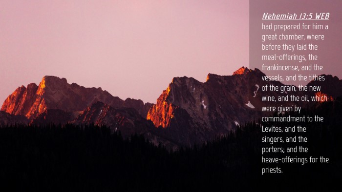 Picture 04 - Nehemiah 13:5 WEB Desktop Wallpaper - had prepared for him a great chamber, where - Desktop Bible Verse Wallpaper