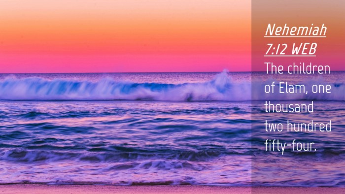 Picture 04 - Nehemiah 7:12 WEB Desktop Wallpaper - The children of Elam, one thousand two hundred - Desktop Bible Verse Wallpaper