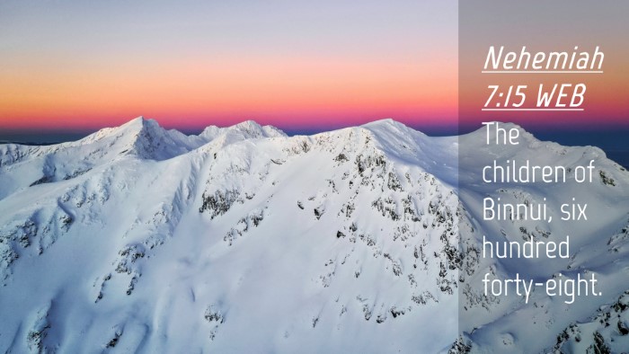 Picture 04 - Nehemiah 7:15 WEB Desktop Wallpaper - The children of Binnui, six hundred - Desktop Bible Verse Wallpaper