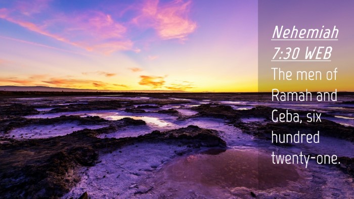 Picture 04 - Nehemiah 7:30 WEB Desktop Wallpaper - The men of Ramah and Geba, six hundred - Desktop Bible Verse Wallpaper